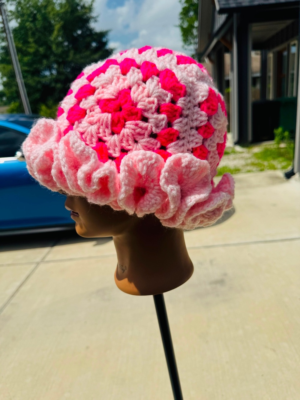 Handmade Crochet Ruffle Hat - Picture 7 of 15